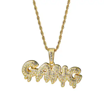 Cubic Zirconia Letter GANG Pendant Necklace Hip Hop Stainless Steel Chain Men Women Jewelry Gold Silver Color CZ Necklace Gifts
Cubic Zirconia Letter GANG Pendant Necklace Hip Hop Stainless Steel Chain Men Women Jewelry Gold Silver Color CZ Necklace Gifts