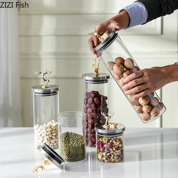 GLASS JARS SEALED CANS WITH COVER FOOD STORAGE BOTTLES GRAINS TEA LEAF COFFEE BEANS CANDY FOOD SEALED JAR KITCHEN FOOD CONTAINER
GLASS JARS SEALED CANS WITH COVER FOOD STORAGE BOTTLES GRAINS TEA LEAF COFFEE BEANS CANDY FOOD SEALED JAR KITCHEN FOOD CONTAINER