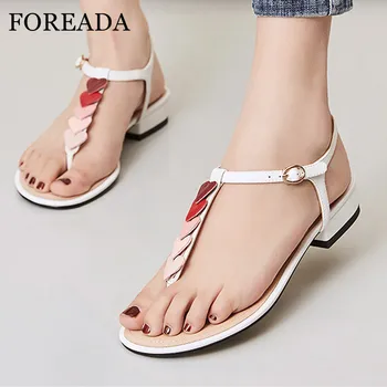 FOREADA Women Flip Flop Sandals T-Strap Shoes Mixed Color Open Toe Flat Sandals Buckle Heart Shaped Lady Footwear Red Beige 42
FOREADA Women Flip Flop Sandals T-Strap Shoes Mixed Color Open Toe Flat Sandals Buckle Heart Shaped Lady Footwear Red Beige 42