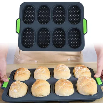 Baking Bread Mold 8 Grids Non-stick DIY Baking Tray Silicone Baguette Pan Heat Resistant Hamburger Easy Release Round Home Tool 
Baking Bread Mold 8 Grids Non-stick DIY Baking Tray Silicone Baguette Pan Heat Resistant Hamburger Easy Release Round Home Tool