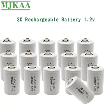 MJKAA 15Pcs SC 3400mAh 1.2V Rechargeable Battery 4/5 SC Sub C Ni-cd Cell with Welding Tabs for Electric Drill Screwdriver
MJKAA 15Pcs SC 3400mAh 1.2V Rechargeable Battery 4/5 SC Sub C Ni-cd Cell with Welding Tabs for Electric Drill Screwdriver