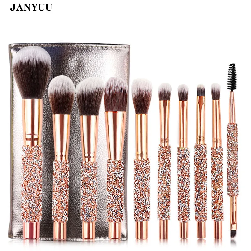 Hot Sale 10pcs/set Gold Diamond Makeup Brushes Set Foundation Blending Powder Eye Face Brush with Bag Makeup Tool Kit maquillaje
Hot Sale 10pcs/set Gold Diamond Makeup Brushes Set Foundation Blending Powder Eye Face Brush with Bag Makeup Tool Kit maquillaje
