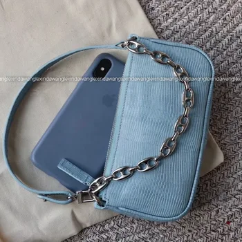 Cowhide Crocodile Chain Underarm Mini Clutch Bag Lady Luxury Brand Design Handbags
Cowhide Crocodile Chain Underarm Mini Clutch Bag Lady Luxury Brand Design Handbags