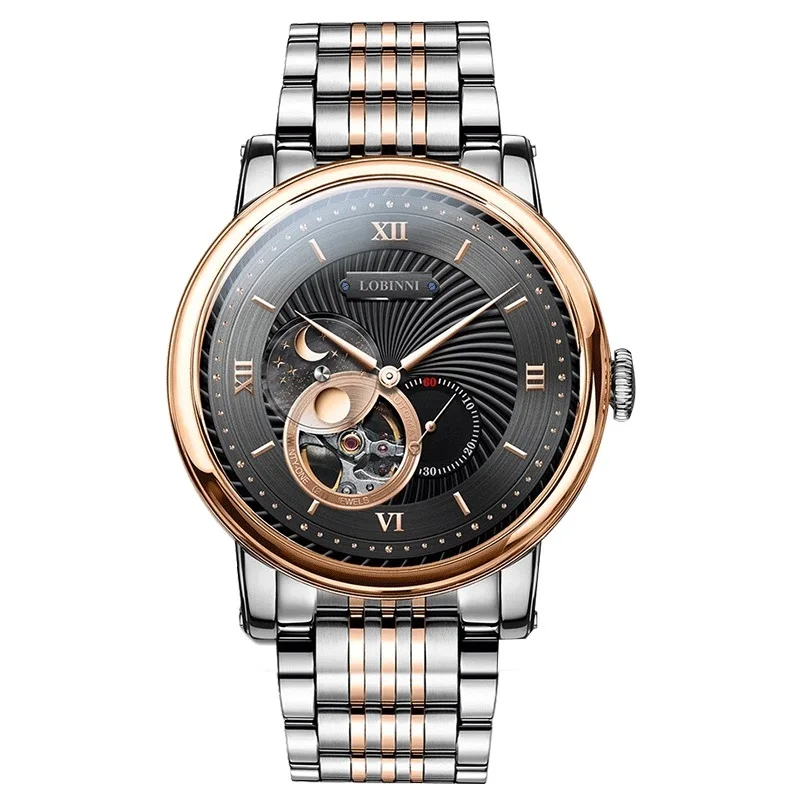 Switzerland LOBINNI Men Watches Luxury Brand With Citizen Movement Automatic Mechanical Men's Skeleton Moon Phase relogio L18013
Switzerland LOBINNI Men Watches Luxury Brand With Citizen Movement Automatic Mechanical Men's Skeleton Moon Phase relogio L18013