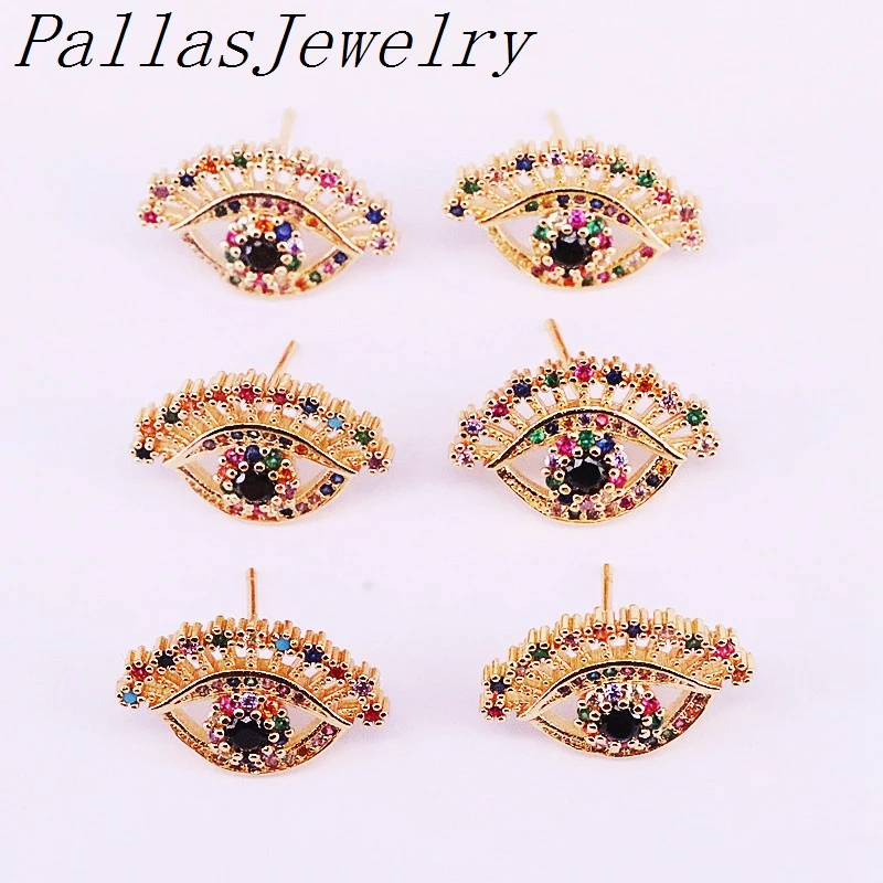 10Pairs Gold Filled Shiny Design Eye Shape Rainbow Zirconia Stud Earring Multicolor CZ Micro Pave Jewelry Earrings For Women
10Pairs Gold Filled Shiny Design Eye Shape Rainbow Zirconia Stud Earring Multicolor CZ Micro Pave Jewelry Earrings For Women