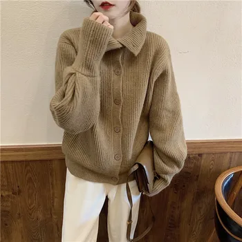 FMFSSOM 2020 New Spring Autumn Women's Single Breasted Knitting Sweater Ladys Turn Down Collar Solid Color Knit Cardigan
FMFSSOM 2020 New Spring Autumn Women's Single Breasted Knitting Sweater Ladys Turn Down Collar Solid Color Knit Cardigan