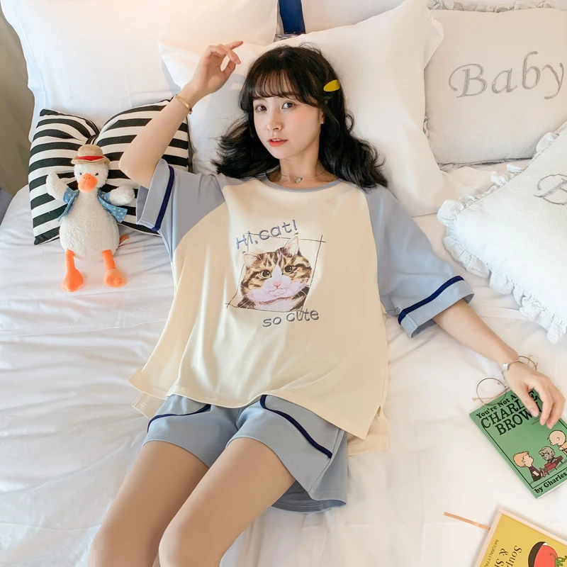 Female Sleepshirt Plus Size Nightgown Print Sleepshirts Cotton Nightgown Lady's Nightdress Cartoon Pajama Sets Nightgown
Female Sleepshirt Plus Size Nightgown Print Sleepshirts Cotton Nightgown Lady's Nightdress Cartoon Pajama Sets Nightgown