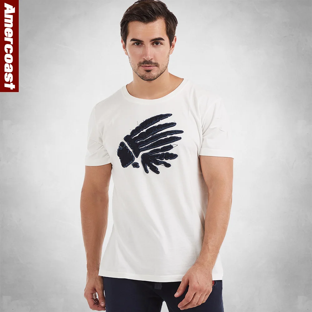 Футболка Amercoast Shop унисекс мужская и женская летняя новая футболка уличная мода