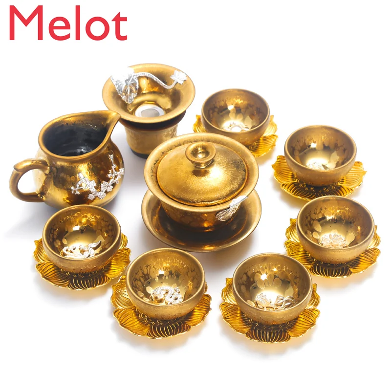 Luxury Silver Plated Tea Set Oil Drops Enameled Cast Iron Complete Set Kung Fu Ceramics Household Sterling Silver Tea Cup Art
Luxury Silver Plated Tea Set Oil Drops Enameled Cast Iron Complete Set Kung Fu Ceramics Household Sterling Silver Tea Cup Art
