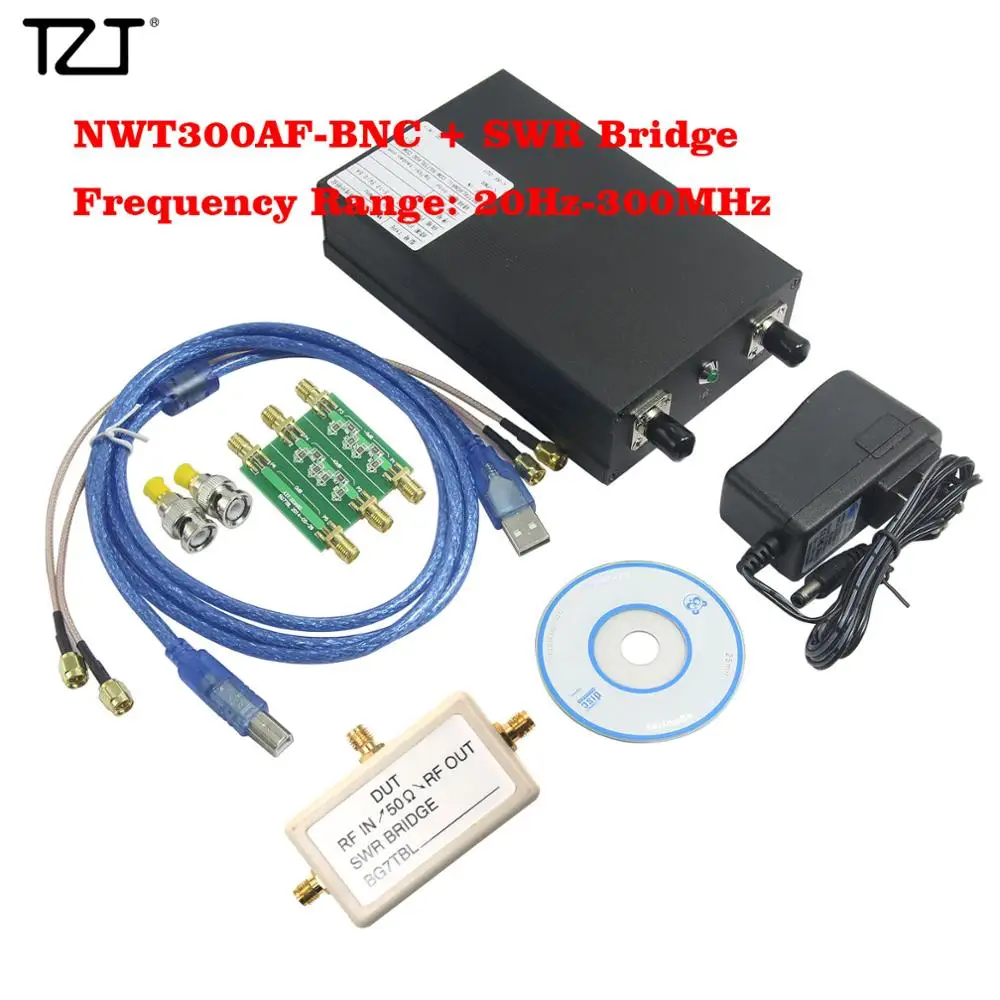 TZT NWT300AF-BNC 20Hz-300MHz Audio Frequency Sweeper Sweeping Signal Generator Network Analyzer with SWR Bridge
TZT NWT300AF-BNC 20Hz-300MHz Audio Frequency Sweeper Sweeping Signal Generator Network Analyzer with SWR Bridge