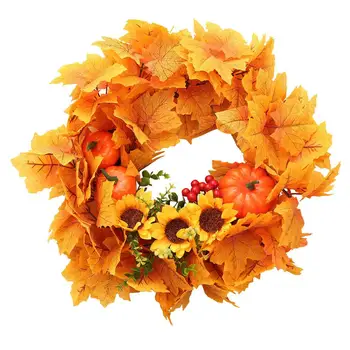 Artificial Wreath Autumn Maple Leaf Wreath Pumpkin Wreath Door Hanging Wreath Halloween Thanksgiving Harvest Festival Decoration
Artificial Wreath Autumn Maple Leaf Wreath Pumpkin Wreath Door Hanging Wreath Halloween Thanksgiving Harvest Festival Decoration