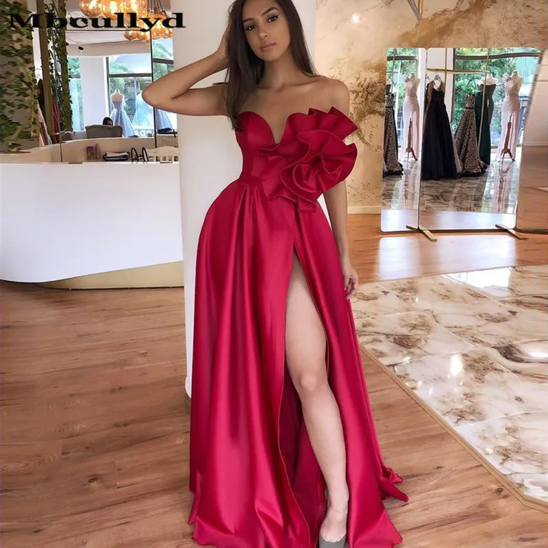 Mbcullyd Red Satin Side Split Prom Dresses Long 2019 Formal A Line Evening Dress For Women Plus Size Ladies Vestidos De Gala
Mbcullyd Red Satin Side Split Prom Dresses Long 2019 Formal A Line Evening Dress For Women Plus Size Ladies Vestidos De Gala