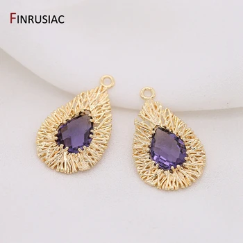 New Fashion DIY Jewelry Mesh Drop Pendant Purple Exquisite Inlaid Zircon Copper Plated 14K Gold Earrings Necklace Accessories
New Fashion DIY Jewelry Mesh Drop Pendant Purple Exquisite Inlaid Zircon Copper Plated 14K Gold Earrings Necklace Accessories