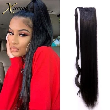XUMOO Heat Resistant Cheap Yaki Wavy Long Synthetic Ponytails Hairpiece Wrap on Clip Hair Extensions For Black Women
XUMOO Heat Resistant Cheap Yaki Wavy Long Synthetic Ponytails Hairpiece Wrap on Clip Hair Extensions For Black Women