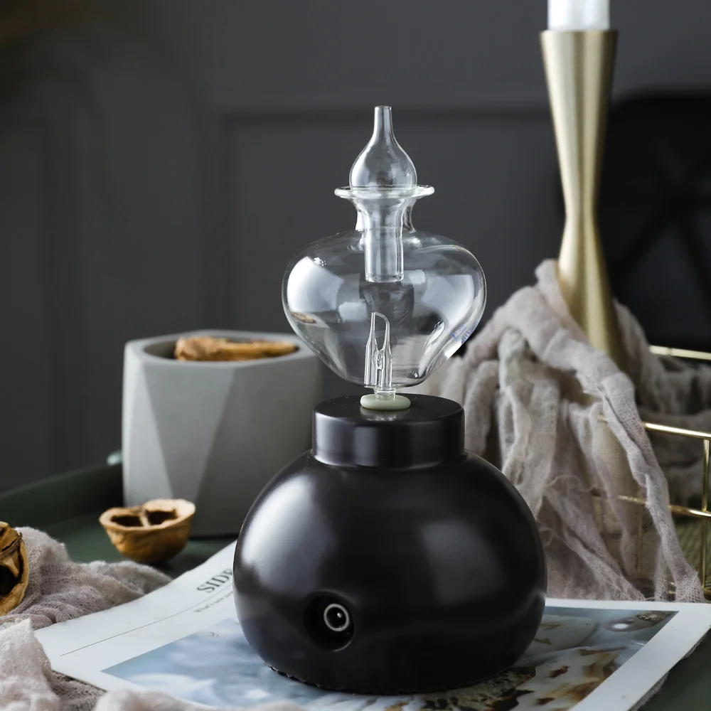 Black Household Ceramic Glass Aromatherapy Pure Essential Oils Diffuser Air Fog Nebulizer Humidifier with Light for Badroom
Black Household Ceramic Glass Aromatherapy Pure Essential Oils Diffuser Air Fog Nebulizer Humidifier with Light for Badroom