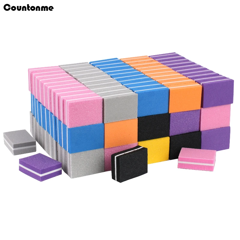 Мини-губка для ногтей пилка разноцветная наждачная бумага 500 буферы полировка