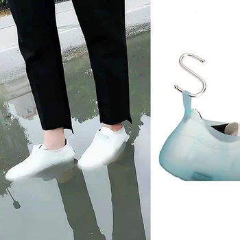 1 Pair PVC Waterproof Shoe Covers Case Overshoes Rain Protector Reusable Anti-slip Boot Cover Unisex Bike Shoes Cases 
1 Pair PVC Waterproof Shoe Covers Case Overshoes Rain Protector Reusable Anti-slip Boot Cover Unisex Bike Shoes Cases