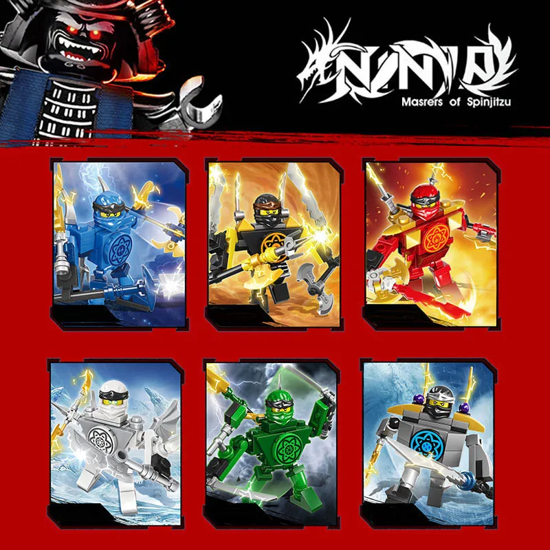 6pcs/set New Mech Ninjagoed Figures Building Blocks Compatible with Legoinglys toy Bricks Education Toys for Children
6pcs/set New Mech Ninjagoed Figures Building Blocks Compatible with Legoinglys toy Bricks Education Toys for Children