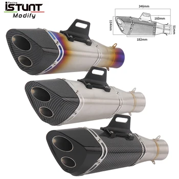 51mm inlet Universal Motorcycle Exhaust Muffler Double Outlet Exhaust For YZF R1 R3 R6 mt09 ninja400 Z900 Z1000 gsxr600 S1000rr
51mm inlet Universal Motorcycle Exhaust Muffler Double Outlet Exhaust For YZF R1 R3 R6 mt09 ninja400 Z900 Z1000 gsxr600 S1000rr