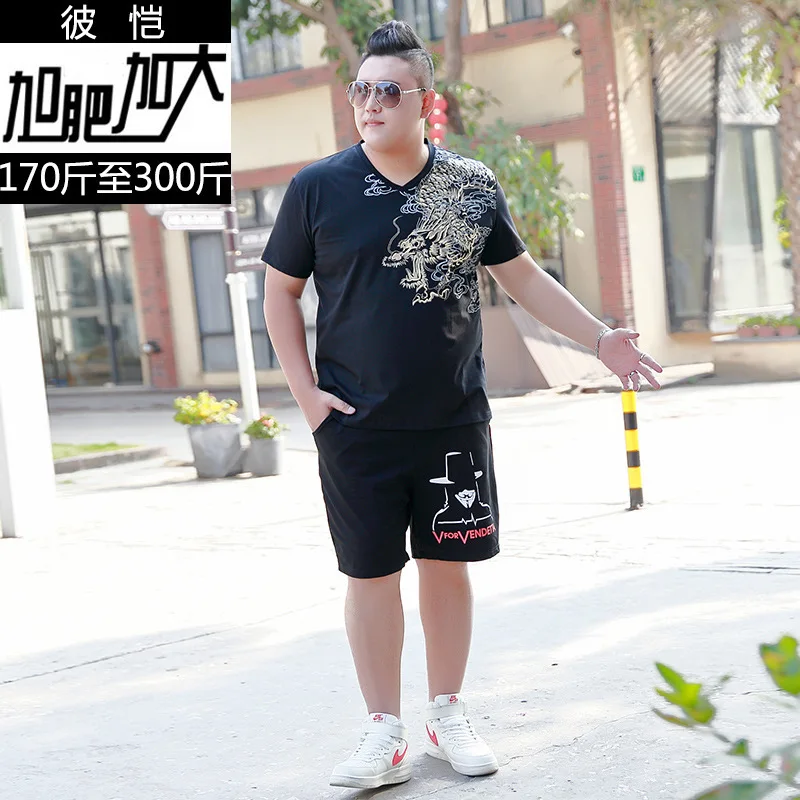 Bikai Big Code Tide Brand Men Summer Plus Fat Increase Code Youth Big Dragon Printing T Shirt Five Points Pants Two-piece Set
Bikai Big Code Tide Brand Men Summer Plus Fat Increase Code Youth Big Dragon Printing T Shirt Five Points Pants Two-piece Set
