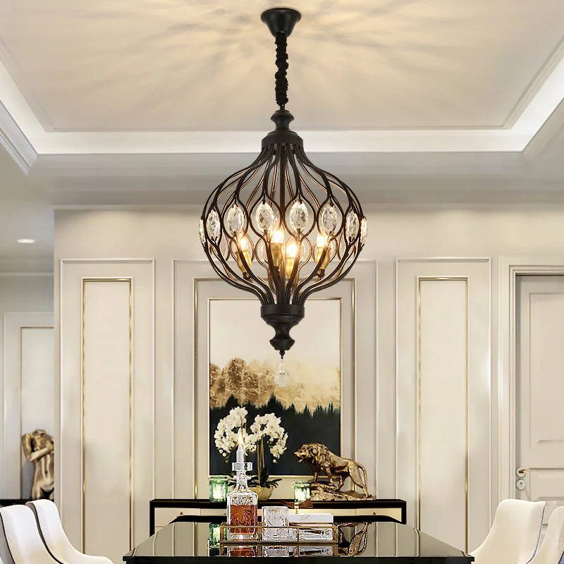 Energy Saver-American country living room retro wrought iron crystal creative ball aisle balcony porch dining room Pendant
Energy Saver-American country living room retro wrought iron crystal creative ball aisle balcony porch dining room Pendant
