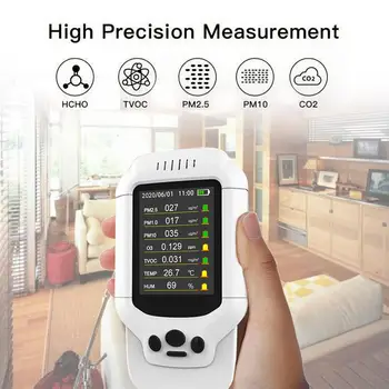 Ozone Concentration Detector Formaldehyde Detector Temperature Humidity Meter Pollution Tester Air Quality Tester Ozone Detector
Ozone Concentration Detector Formaldehyde Detector Temperature Humidity Meter Pollution Tester Air Quality Tester Ozone Detector