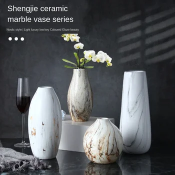 Marble Pattern Flower Vase Ornaments Nordic Creative Simple Home Decoration Accessories Light Luxury Modern Maison Ceramic Vases
Marble Pattern Flower Vase Ornaments Nordic Creative Simple Home Decoration Accessories Light Luxury Modern Maison Ceramic Vases
