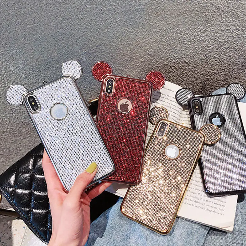 Shining Bling Case For iPhone XR XS Max X 6 6S 7 8 Plus Glitter Sequins 3D Mouse Ear Soft Silicone Back Cover For iPhone XR XS X
Shining Bling Case For iPhone XR XS Max X 6 6S 7 8 Plus Glitter Sequins 3D Mouse Ear Soft Silicone Back Cover For iPhone XR XS X