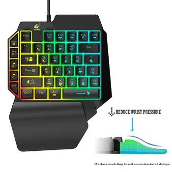 RGB USB 41 Keys Wrist Rest LED Backlight Professional Gaming Keyboard Set Ergonomic Wired Mouse One-Handed PC Accessories Home
RGB USB 41 Keys Wrist Rest LED Backlight Professional Gaming Keyboard Set Ergonomic Wired Mouse One-Handed PC Accessories Home