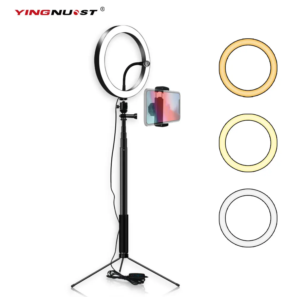 Ring Light 16/20/26cm Photography LED Selfie Lighting Dimmable For Makeup Video Live Studio With Total 180cm Tripod & USB Plug
Ring Light 16/20/26cm Photography LED Selfie Lighting Dimmable For Makeup Video Live Studio With Total 180cm Tripod & USB Plug