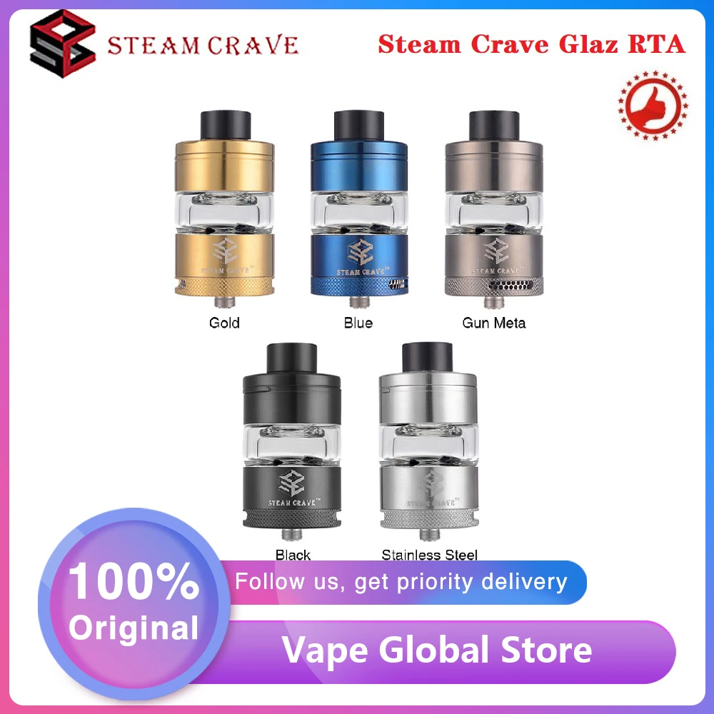 Steam Crave Glaz RTA Tank 7ml with Sliding Top Cap Refill Design for Ultimate Flavor Chasing VS Steam Crave Aromamizer Supreme 
Steam Crave Glaz RTA Tank 7ml with Sliding Top Cap Refill Design for Ultimate Flavor Chasing VS Steam Crave Aromamizer Supreme