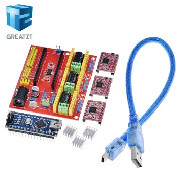 TZT 3DV4 CNC Shield V4 + Nano 3.0 + 3pcs A4988 Reprap Stepper Drivers Set For Arduino
TZT 3DV4 CNC Shield V4 + Nano 3.0 + 3pcs A4988 Reprap Stepper Drivers Set For Arduino