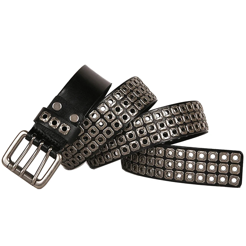 High Quality Heavy Metal Cowboy Punk Belt Genuine Leather Hip Hop Belts for Men Cross Rivet Jeans Belt Male Strap Ceinture Homme
High Quality Heavy Metal Cowboy Punk Belt Genuine Leather Hip Hop Belts for Men Cross Rivet Jeans Belt Male Strap Ceinture Homme