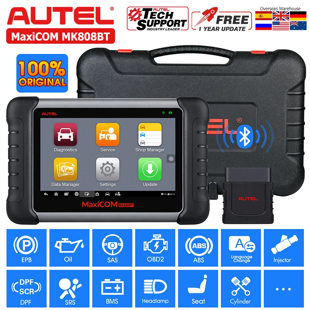 Autel MaxiCOM MK808BT Diagnostic Scan Tool With Oil Reset EPB BMS SAS DPF ABS SRS OBD2 All Systems Diagnosis Scanner | Автомобили и