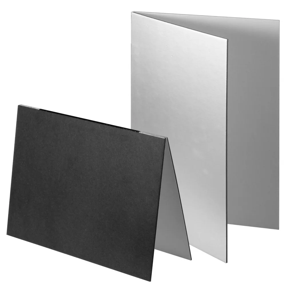 Foleto Photography Cardboard Folding Reflector Black Silver White Thick Paper Book Board Reflective for Camera photo Shooting
Foleto Photography Cardboard Folding Reflector Black Silver White Thick Paper Book Board Reflective for Camera photo Shooting