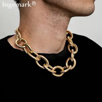 High Quality Punk Cuban Metal Thick Chain Necklace Colar Women Gothic Aluminum Fashion Heavy Chunky Choker Necklace Men Jewelry
High Quality Punk Cuban Metal Thick Chain Necklace Colar Women Gothic Aluminum Fashion Heavy Chunky Choker Necklace Men Jewelry