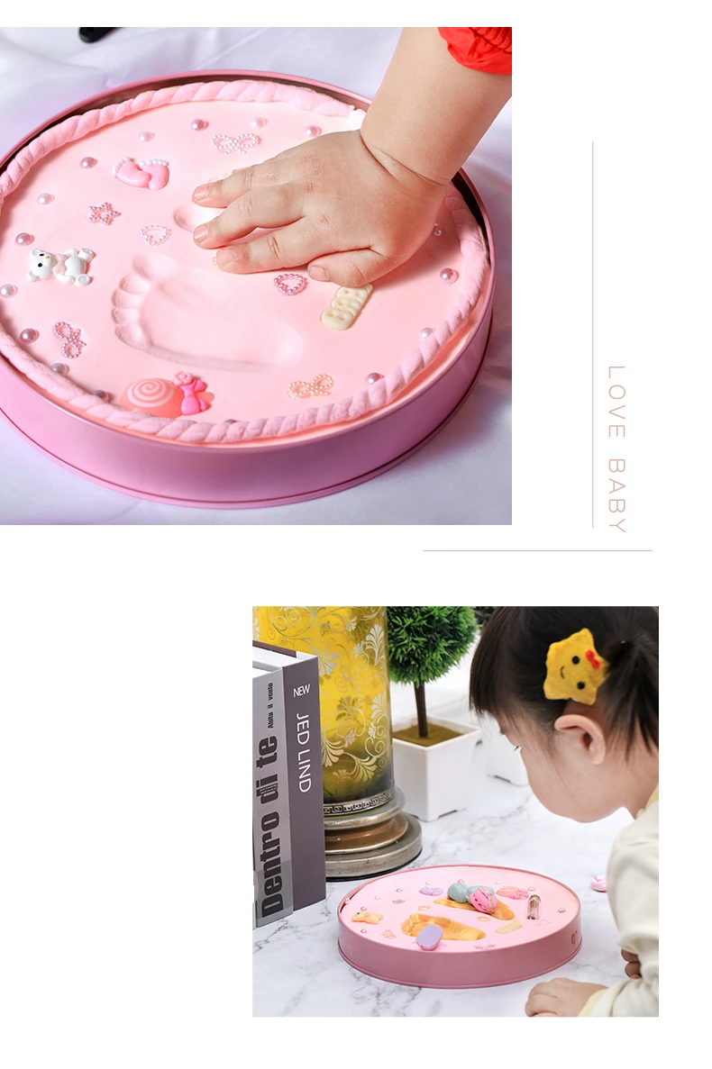 diy el ve ayak baski modelleme kil bebek ayak izi bebek fotograf cercevesi hediye kutusu renk kil hatira yenidogan hamuru bebek hediyeler hand footprint makers aliexpress