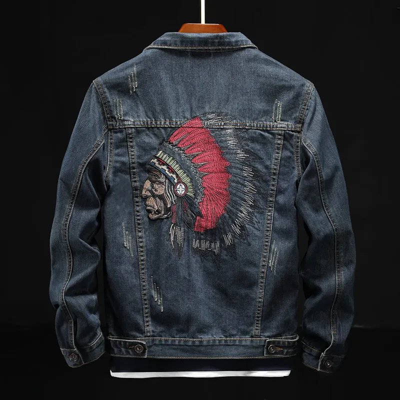 Spring Head Heavy Industry Washed Embroidered Denim Jacket Men's Korean Slim Large Size Clothes Locomotive Clip Overcome Clothes
Spring Head Heavy Industry Washed Embroidered Denim Jacket Men's Korean Slim Large Size Clothes Locomotive Clip Overcome Clothes