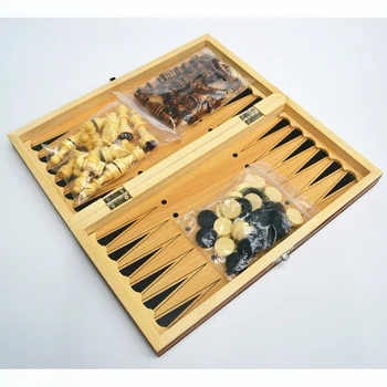 Portable Chess Backgammon 3 in 1 Wooden Chessboard Chess Pieces Board Game Checkers International Chess Set
Portable Chess Backgammon 3 in 1 Wooden Chessboard Chess Pieces Board Game Checkers International Chess Set