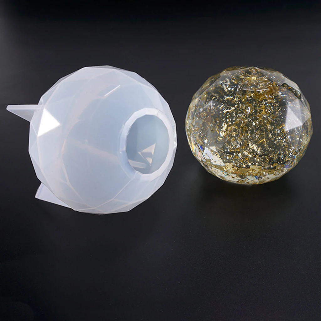 Faceted Ball Shape Silicone Mold Sphere Round Silicone Mould For Resin Casting DIY Ornament Faceted Ball Shape Silicone Mold Sphere Round Silicone Mould For Resin Casting DIY Ornament