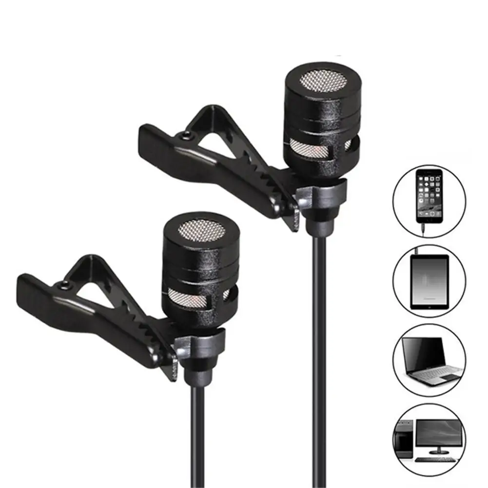 High Quality Mini Lavalier Lapel Microphone Dual Headed Recording Clip On Mic For Mobile Phone Tablet Noise Cancelling Mic
High Quality Mini Lavalier Lapel Microphone Dual Headed Recording Clip On Mic For Mobile Phone Tablet Noise Cancelling Mic