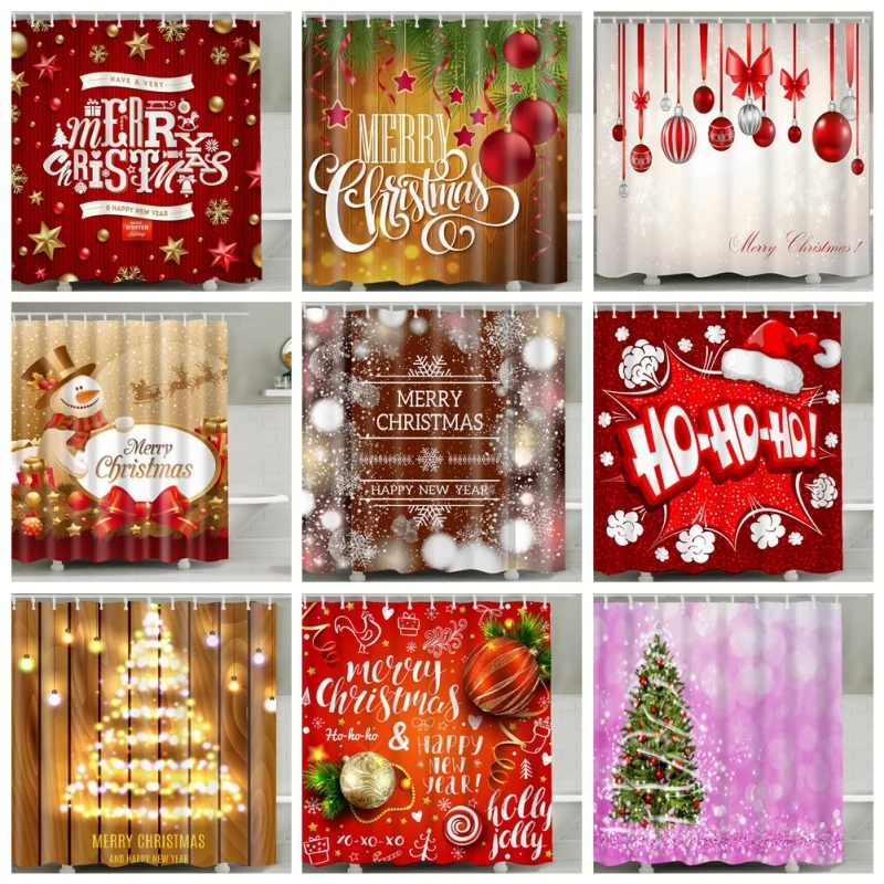 Christmas Home Bath Decorative Shower Curtain Set HD Printed Polyester Bath Covers With 12 C-Shape Hanging Hooks 70 X 70Inch
Christmas Home Bath Decorative Shower Curtain Set HD Printed Polyester Bath Covers With 12 C-Shape Hanging Hooks 70 X 70Inch