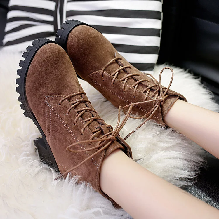 2017 Autumn And Winter New Style Europe And America Women's Boots Dull Polish Lace-up round-Toe Short Boots Thick with High Heel 
2017 Autumn And Winter New Style Europe And America Women's Boots Dull Polish Lace-up round-Toe Short Boots Thick with High Heel