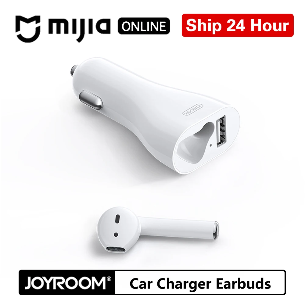 

Joyroom JR-CP1 portable small wireless Stereo Headset In-ear usb fast cell phone car charger with bluetooths earphone
