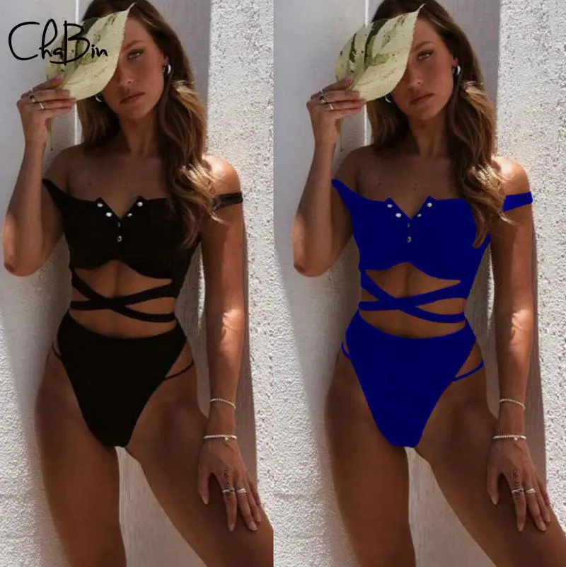 New 2020 Women Sexy Button V-neck Bandage Bikini Set Padded Solid Swimwear Beach Bathing Suit High Waist Swimsuit Swimming Suit
New 2020 Women Sexy Button V-neck Bandage Bikini Set Padded Solid Swimwear Beach Bathing Suit High Waist Swimsuit Swimming Suit