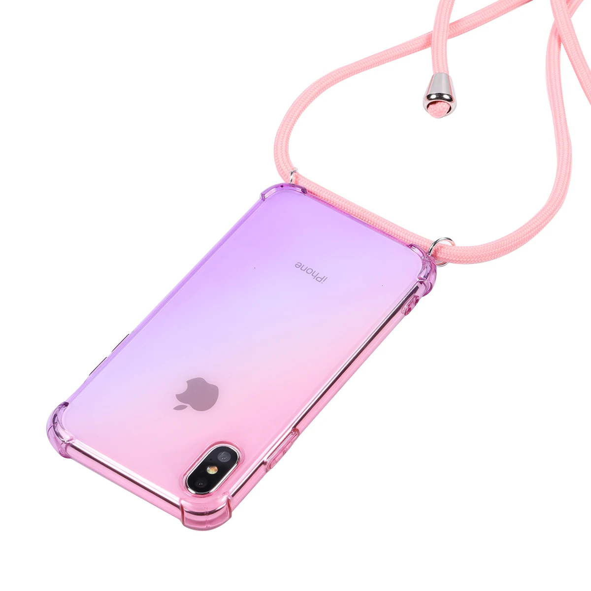 

lanyard Rainbow aurora transparent case for Samsung Galaxy S10 S10E S9 S8 plus S7 Edge note 10 9 8 shoulder rope cord cover