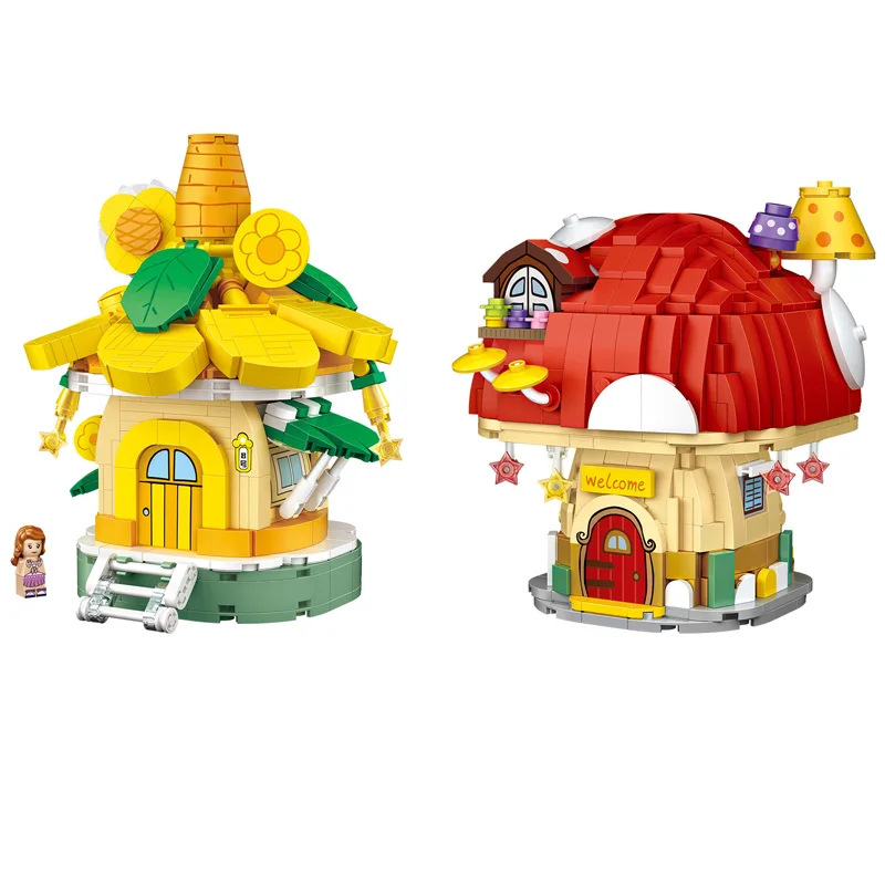 

Loz Mini Diamond Building Block Fairy Tale Street View Sunflower Mushroom House Assemble Bricks Educational Toys For Kids Gifts