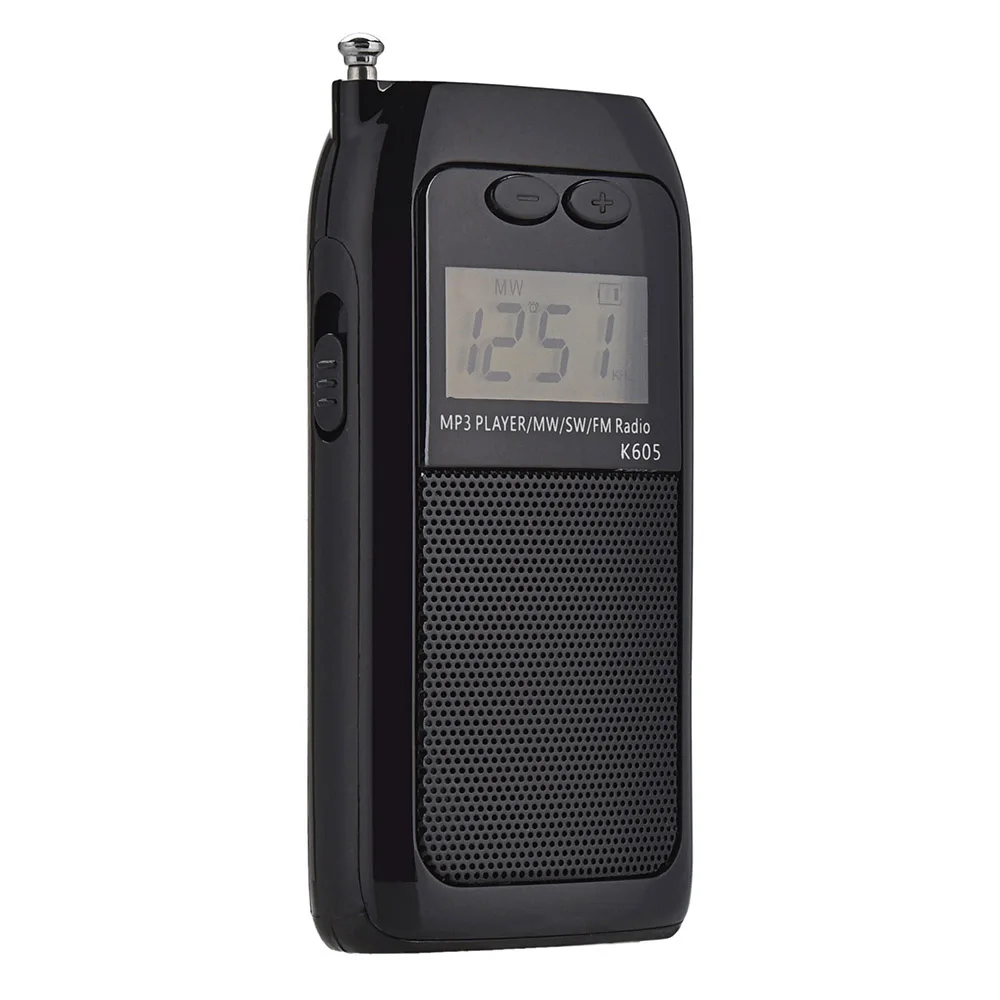 K605 Mini Pocket Radio STEREO FM AM SW MW Digital Tuning Radio Receiver MP3 Music Player Rechargeable Battery Portable Radio
K605 Mini Pocket Radio STEREO FM AM SW MW Digital Tuning Radio Receiver MP3 Music Player Rechargeable Battery Portable Radio