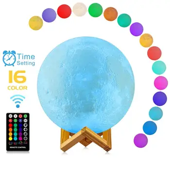 Diameter 9.6 inch Moon Light Lamps with Time Setting and Stand 3D Print LED 16 Colors,Hung Up Decorative Night Lights
Diameter 9.6 inch Moon Light Lamps with Time Setting and Stand 3D Print LED 16 Colors,Hung Up Decorative Night Lights