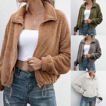 Fur Coats Women Drawstring Solid Short Teddy Jacket Zipper Casual 2020 Autumn Winter Gym Jackt Women Harajuku Thin Coat
Fur Coats Women Drawstring Solid Short Teddy Jacket Zipper Casual 2020 Autumn Winter Gym Jackt Women Harajuku Thin Coat